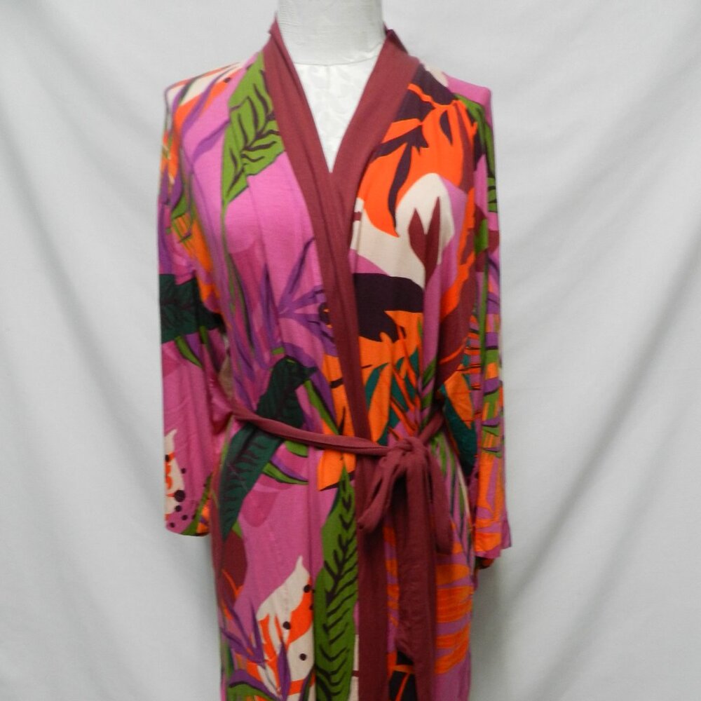 SOMA Cool Nights Rayon Robe Pockets Colorful Size Sz Small Medium Sm Md S M - Picture 2 of 16